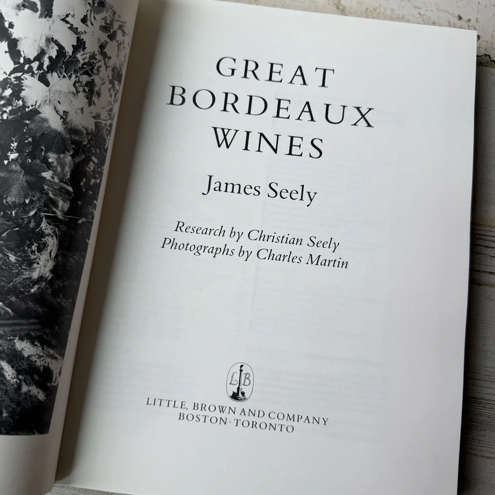 Vintage 'Great Bordeaux Wines' Book by James Seely (1986) Coffee Table Book